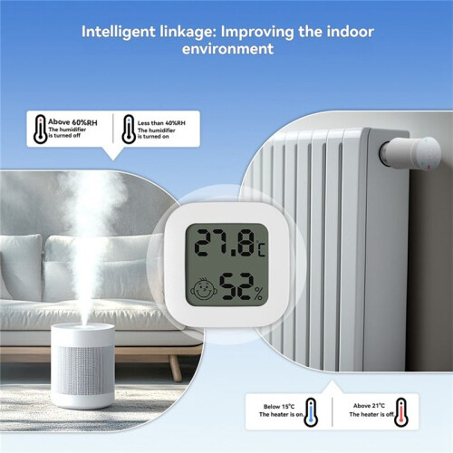 Tuya Zigbee Temperature and Humidity Sensor with LCD Digital Display APP Real- Monitoring Remote Control 2