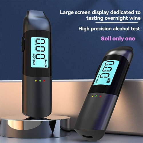 Digital Alcohol Tester USB Rechargeable High Precision Breathalyzer Alcometer LCD Display Professional Portable 1