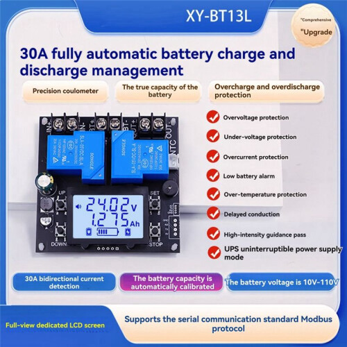 XY-BT13L 30A Battery Charge Control Module Charge and Discharge Protection Bidirectional Current Detection Protector 2