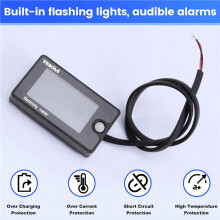 TEKIVI 12V 24V 36V 72V Battery Capacity Voltage Meter Battery Capacity Gauge Indicator Battery Indicator Monitors with Alarm