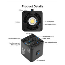 100-W-RGB-LED-COB-Videoleuchte, Tragbar, Dimmbar, 2700-6500 K, für Studio-Live-Streaming