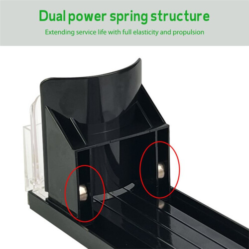 Shunmaii Adjustable Soda Can Dispenser for Fridge - E-Shaped Glide Pusher System 2
