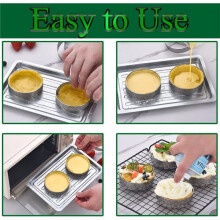 12Pack Tart Rings 3.15 Inch Round Mousse Cake Ring Metal Pastry Mold for Baking Cooking Pastries,Fruit Tartet,Crust 8cm