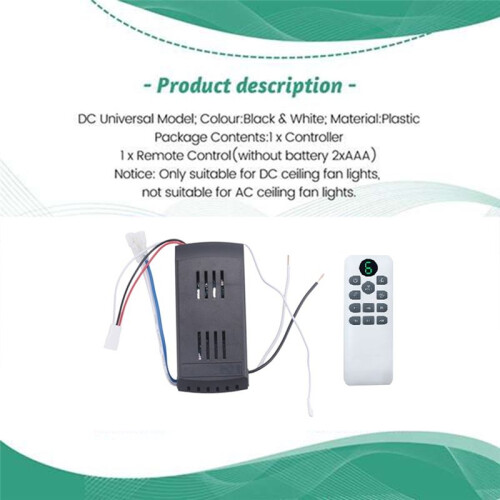 Ceiling Fan Remote Control Kit 50W 6-Speed Timing Function Replacement Remote for  Ceiling Fans & Lights 1