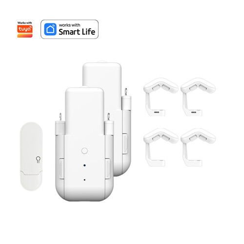 2PCS Automatic Curtain Opener with Voice Control WIFI  Curtain Motor Temperature Light Sensor Silent Timing 1
