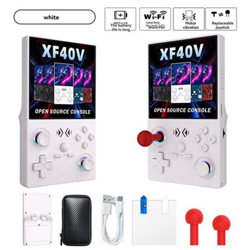 XF40V Retro Handheld Game Console 4.0-Inch Screen Linux WiFi GamePad RGB Light Effect Supports 30+ Emulators B 1