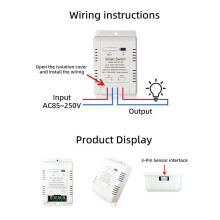 WiFi Temperature and Humidity with 1M Sensor EWelink 20A Temperature Humidity Supports Voice Control