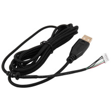 5X USB Cable Mice for Deathadder 2013 Approx. 2.1M 5 Wires 5 Pins Black Gold Plated