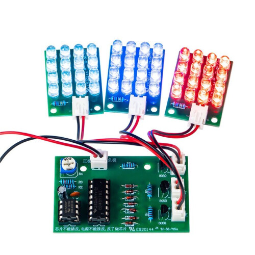 NE555 LED Strobe Light Kit-DIY Electronic Welding Practice Kit with Red, White,and  Flashing LEDs-Alert Light Module 2