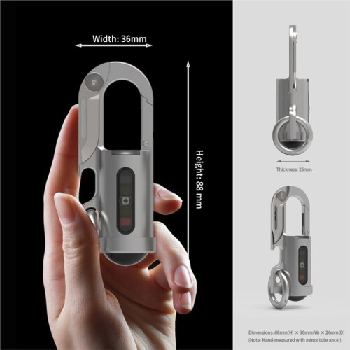 Rechargeable Keychain Flashlight EDC  Keychain Flashlight Waterproof Compact Pocket COB Light for Outdoor Work Gray 1