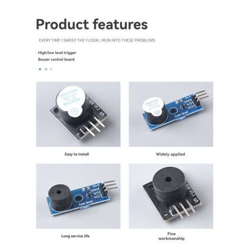 30-Pcs Passive Buzzer Module Electronic Building Blocks Active Buzzer Module Low-Level Trigger Buzzer Control Board 2