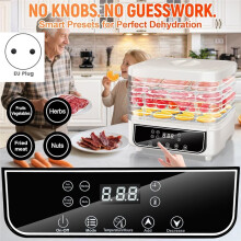 Dehydrator, Dehydrator with 5 Compartments, Food Dehydrator with 72H Timer, Food Dehydrator for Fruits Eu Plug