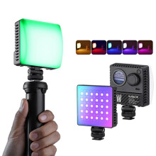 VLOGLITE K10 RGB-Videoleuchte, 10 W LED-Kameraleuchte, 1800 K-9000 K, Zweifarbige LED-Leuchte für Handykamera, Stativ, Video- und Vlog-Fotografie