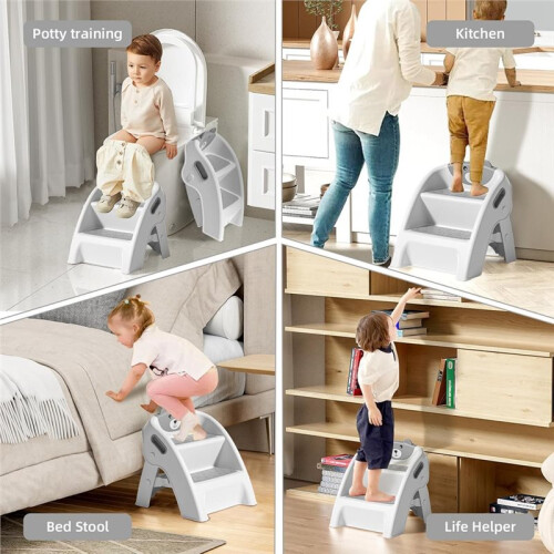 Folding Toddler Step Stool for Bathroom and Potty Training,Anti-Slip, Anti-Tip A-Frame Design with 10-Second Setup 1
