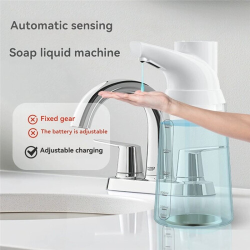 Touchless Automatic Soap Dispenser USB Rechargeable Adjustable 4-Level Sensor Pump for Kitchen Bathroom Black 2