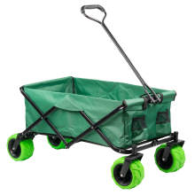 KCT Folding Garden Trailer with Liner/Bag - Pull Along Collapsible Wagon Cart for Camping, Festivals, Beach, Fishing