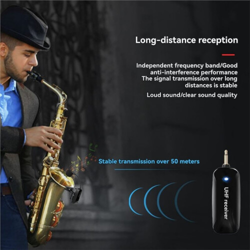 Saxophone Wireless Mic Receiver Set with Automatic FM and Intelligent Noise Reduction for Stage Performance Wireless Mic 2