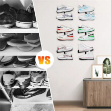 Schwebendes Schuhregal Zur Wandmontage, Schuhständer für Sneaker-Kollektion, Hängeregal Aus Metall für Schuh-Organizer, Schwarz