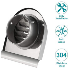 2pcs 4Inch 100mm Waterproof Stainless Steel Vent Vent Hood Anti-Corrosion Exhaust Extractor for Wall Air Outlet Cover,D