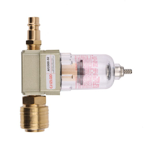 2Pc Durable Oil Water Separator Filter Compressed Air Filter Including 1/4 Inch Quick Coupling for the Compressor Tool 1
