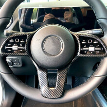 2X Car Carbon Fiber Steering Wheel Panel Cover Trim for A B C E G CLA GLB Class W177 W247 W205 W213 C118