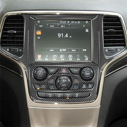 Central Control Navigation Panel Carbon Fiber Decorative Frame Cover Instrument Button Sticker for  Grand Cherokee 2