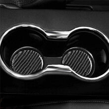 4x Cup Holder Coasters Pad Waterproof for Mustang 2015 2016 2017 2018 2019 2020 Carbon Fiber