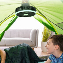 10000mAh Camping Fan Rechargeable Desktop Portable Air Circulator Wireless Ceiling Electric Fan with Power Tripod White