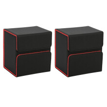 Caixa de Armazenamento Portátil para Jogos de Mesa, Protetor de Cartas, Caixa de Armazenamento de Capacidade, Preta e Laranja
