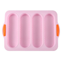 4-Slot French Cake Mold French DIY Small Bread Mold Non-Stick Easy-to-Release Baking Tray