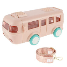 BEBK Car Straw Water Cup Portable Detachable Bus Water Bottle with Shoulder Strap Leak-Proof Small Drinking Cup Cute A