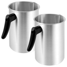 2-Pack Aluminium Kaarsenmaakpotten, 4 Lb Wassmeltpot met Druppelvrije Uitloop en Hittebestendig Handvat