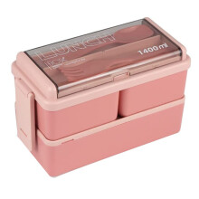 Kit Bento Box, 47.35OZ Bento Box Adult Lunch Box, 3 Compartiments Bento Lunch Box, Repas Prep Containers pour Adultes Rose