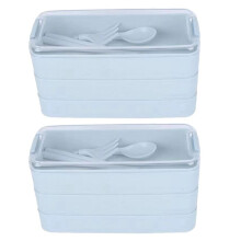 Three-Layer Lunch Box Bento Box Outdoor Lunch Box Microwaveable with Fork & Spoon