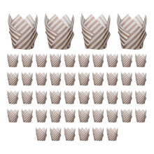 50PCS Newspaper Style Cupcake Liner Baking Cup for Wedding Party Tulip Muffin Cupcake Paper Cup Oilproof Cake H
