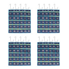 4X 30 Numbered Pockets Chart Cell Phone Hanging Organizer Hanging Storage Bag for Classroom Calculator Mobile Phone