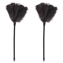 2X Ostrich Duster Feather Dusters with Long Plastic Handle Cleaning Brush Tool Cleaning Duster Household Cleaning Tool