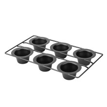 6 Tazze Teglia Antiaderente per Muffin, Cupcake, Budino, Teglia per Cottura In Forno, Frittate, Muffin, Quiche, Budino, Torte