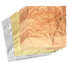 300Pcs Imitation Gold Foil Sheets for Art, Gilding Crafting, Painting, Decoration (5.5 Inch X 5.5 Inch Gold, Silver)