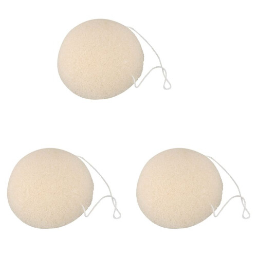 3X Face Natural Konjac Cleaning Sponge - White