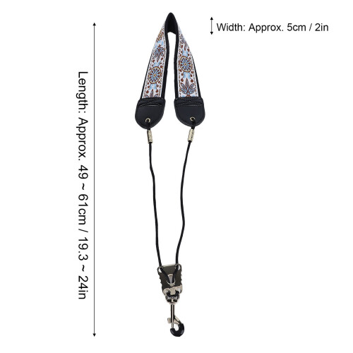 TS‑05 Correa de cuello bordada para saxofón 49–61cm 1