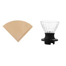 Glazen Koffiepot Cup Koffiefilterbeker, 1PC Cup en 100St Filterpapier
