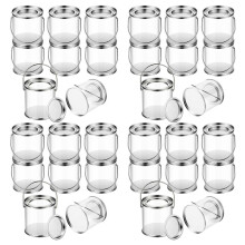 Hink Genomskinlig Färghink med Metalllock och Handtag Dekorativ Klar Plasthink Förvaring Genomskinlig Färgburk 32-Pack
