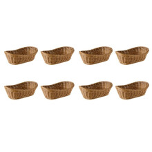 8X Ovaler Korbweide Gewebte Brot Korb, 10,2 Zoll Aufbewahrungs Korb für Lebensmittel Obst Kosmetik Aufbewahrung Tischplatte und Badezimmer
