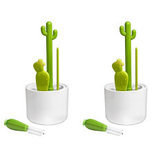 2X Cactus Bottle Brush, Straw Brush, Multifunctional Cleaning Brush Set, Full-Angle Cleaning
