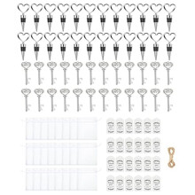 48 Pieces Key Bottle Opener and 48 Pieces Wine Cork Set,Bottle Opener Key Ring,Wedding Favours,Wedding Table Decoration