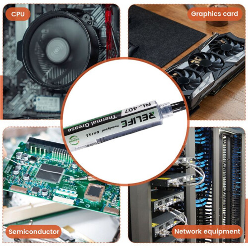 RELIFE RL-407 Thermal Silica CPU Cooling Paste CPU Electronic Components Cooling General Thermal Silicone Silicone Paste Black 1
