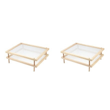 6X Stapelbare Voedseldroger met Netto Houten Pasta Kruiden Droogrekken Multifunctionele 2-Tier Voedseldroger Houder