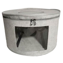 2X Hat Box Organizer Round Travel Hat Boxes Foldable Hat Storage Bag with Dustproof Lid Large Hat Storage Box A