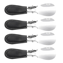 4pièces 12X3.8Cm Professionnel Pliable Corne de Chaussure en Acier Inoxydable Longue Cuillère Cuillère à Chaussures